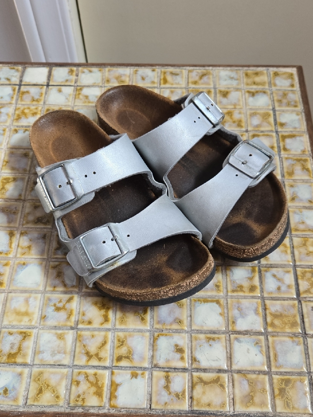 Kid's Cildren'sSilver Grey Birkenstock Sandals Size 30